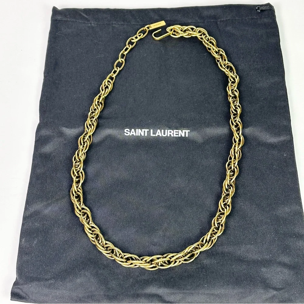 Saint Laurent Women’s Goldtone Chain Belt New W/ Tags